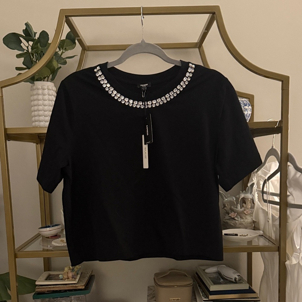 NWT express black Embellished Women's Top